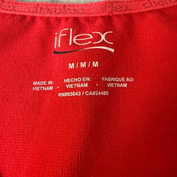 Cherokee Iflex Womens Red V-Neck Scrub Top Size Medium Pockets Stretch CK605 - Picture 4 of 6